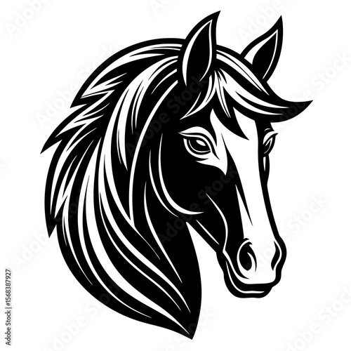 horse head silhouette vector