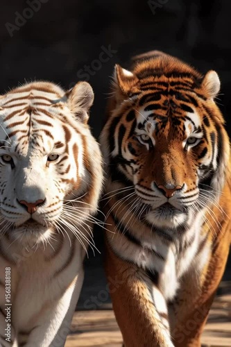 The tiger blinks, its eyes are blazing with fire