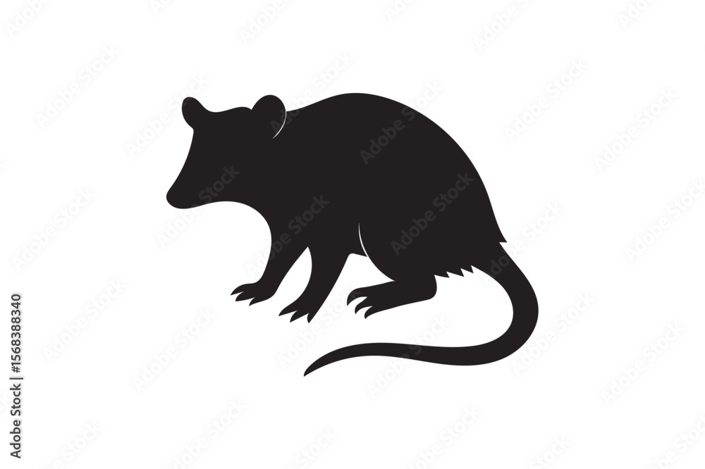 Obraz premium Opossum silhouette.