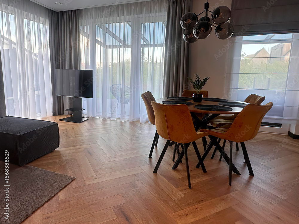 Fototapeta premium modern luxury dining room interior, 3d render 