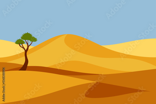 desert landscape with palm trees