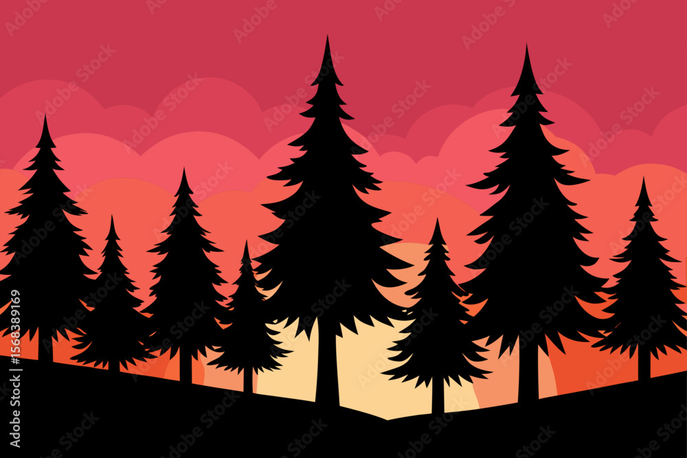 Obraz premium sunset in the forest