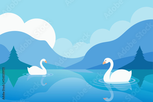 swans on the lake