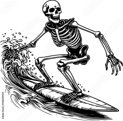 Skeleton Surfing SVG, Beach Skeleton SVG, Beach Vibes Skeleton svg, Summer skeleton  Svg, surfing boat svg