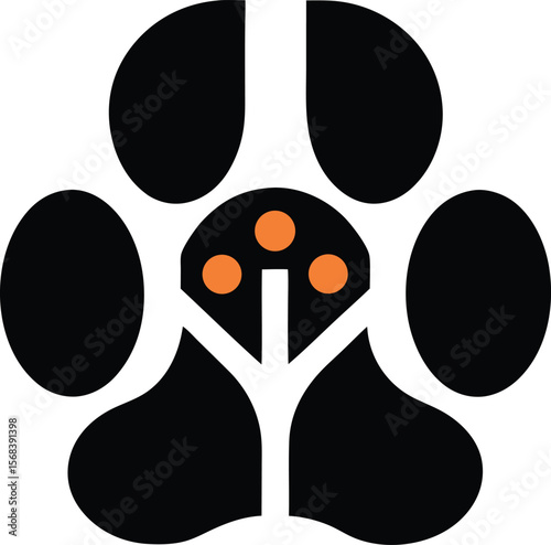 Paw Print Harmony: An elegant and artistic rendition of a paw print and tree, evoking a sense of unity between nature and animal well-being.