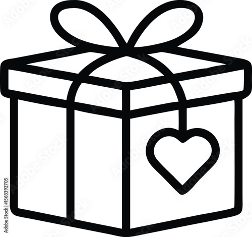 Wedding gift box with heart vector