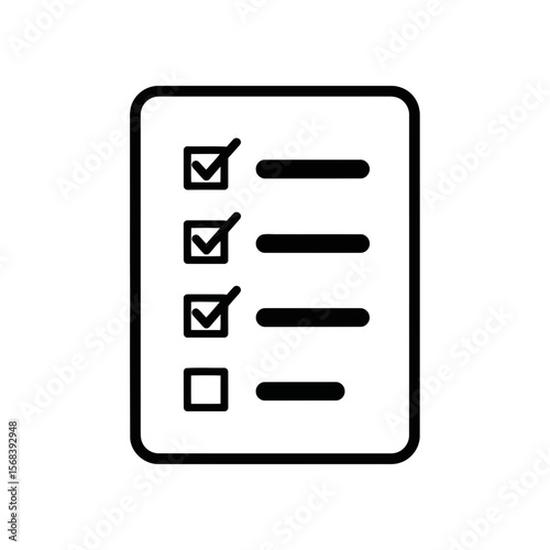 Vector art of a checklist with several items marked as complete, isolated on white background