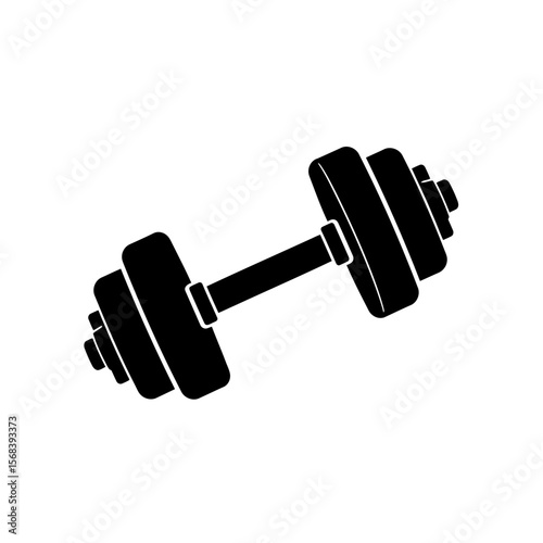Vector art of dumbbell weight for fitness and exercise isolated on white background