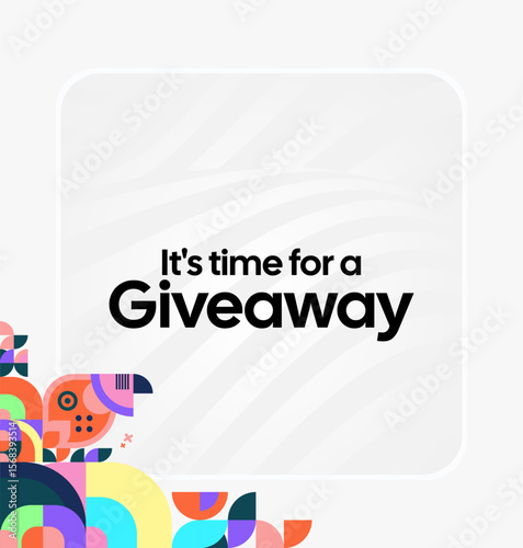 Design Announcement of Giveaway Prize Winners. Social media background with creative geometric art. Vector Illustration