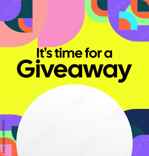 Design Announcement of Giveaway Prize Winners. Social media background with creative geometric art. Vector Illustration