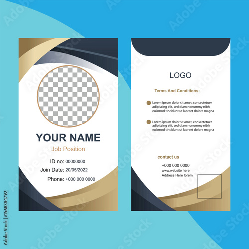 Business id card design employee identity card