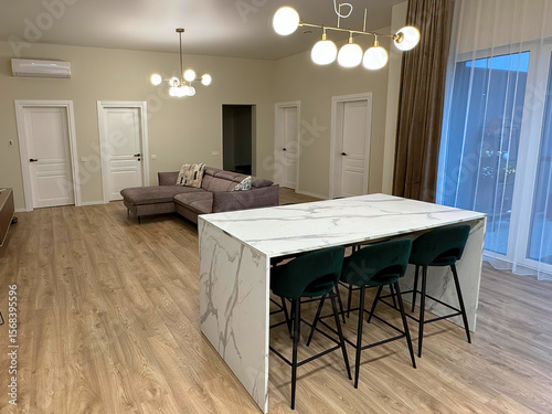 Wallpaper Mural modern luxury dining room interior, 3d render Torontodigital.ca