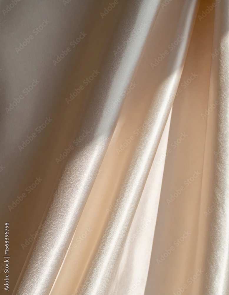 Fototapeta premium Cream Beige Silk Satin Fabric Drape Texture