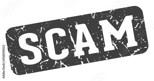 scam rectangular sign. scam stamp