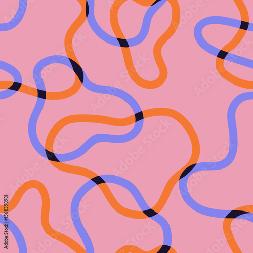 Funky Duotone Lines - Abstract Pink Seamless Pattern Design
