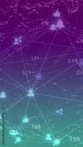 Animation of network of connections over icons