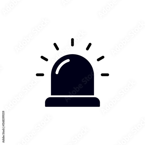 Siren light icon, emergency warning signal with flashing representing alert danger urgency safety police ambulance response attention notification public protection system