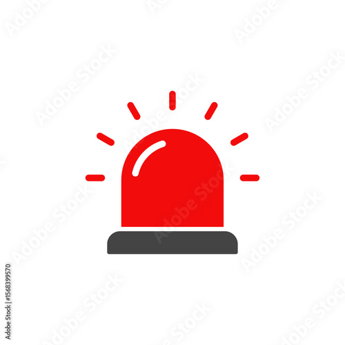 Siren light icon, emergency warning signal with flashing representing alert danger urgency safety police ambulance response attention notification public protection system