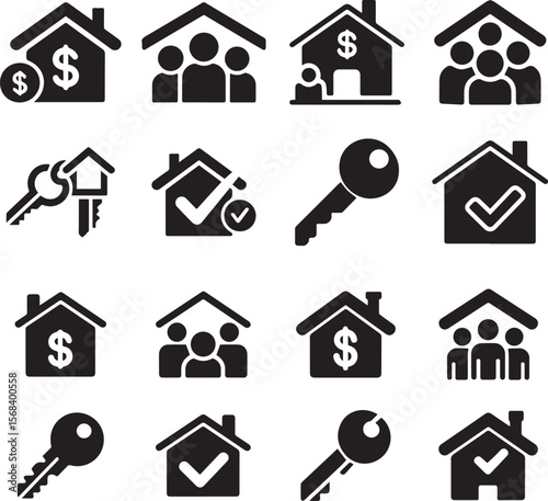 Comprehensive Set of Real Estate and Housing Related Icons