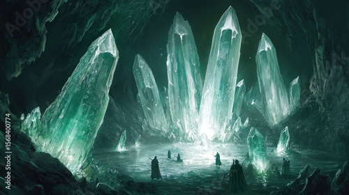 Crystal cave scene