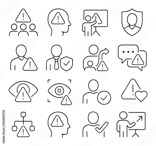 Risk management icon collection, safety and compliance symbols. governance assurance set