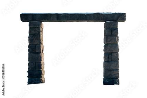 Blank old stone frame design with isolated vintage border illustration