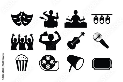 Performance and entertainment icons music theater