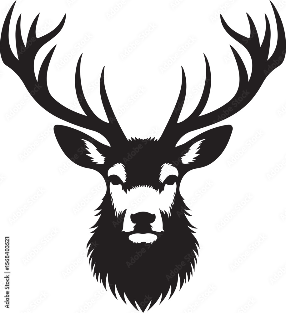 Fototapeta premium a silhouette deer face vector