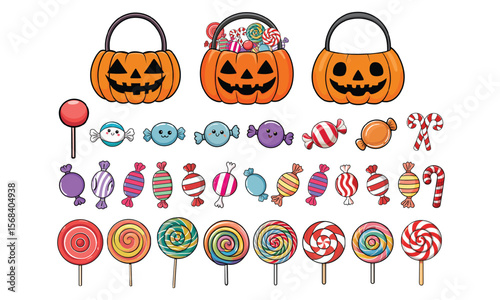 Halloween Bundle, Pumpkin, Candy, Lollipops, Trick-or-Treat.