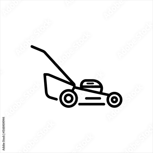 A lawnmower is isolated on white background
