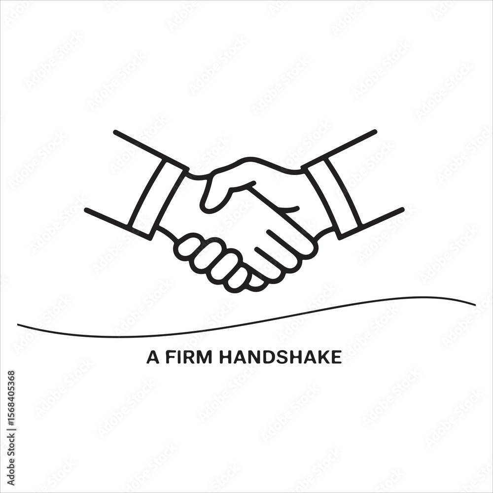 Fototapeta premium Handshake agreement business deal partnership vector