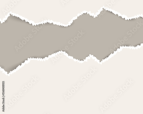Torn paper edge in neutral tones, ideal for aesthetic design, flyers, social media, and digital collages.