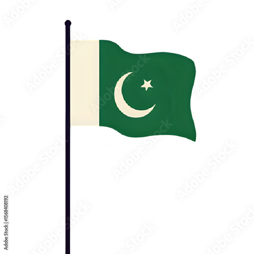 Pakistan Flag: Vibrant Green, Crescent Moon, and Star - National Symbol