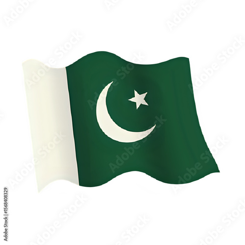 Pakistan Flag: Waving Green Crescent and Star, National Symbol, Pakistani Identity, Flag of Pakistan, Independence Day, Republic Day