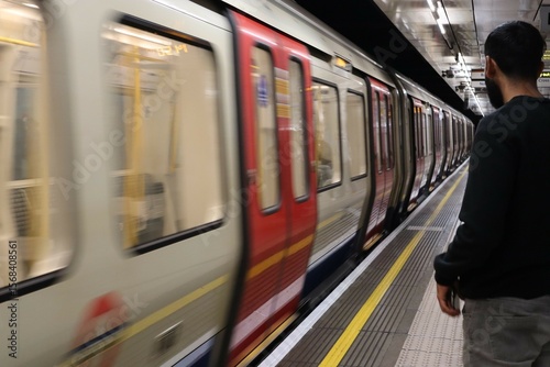 subway train in motion