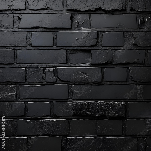 Dark Brick Wall Texture: Black Brick Background for Design Projects
