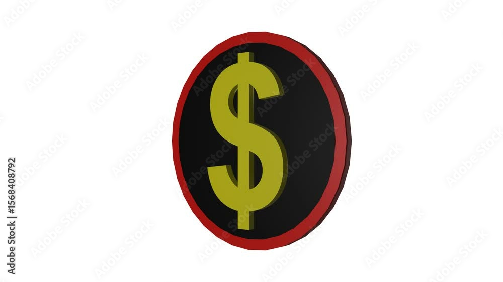 Seamless 3D rotating padlock and dollar coins on white background. Simple animation to show secure transactions or business, ready for business video elements. Seamless 3D rotating padlock and dollar coins on white background. Simple animation to show secure transactions or business, ready for business video elements.