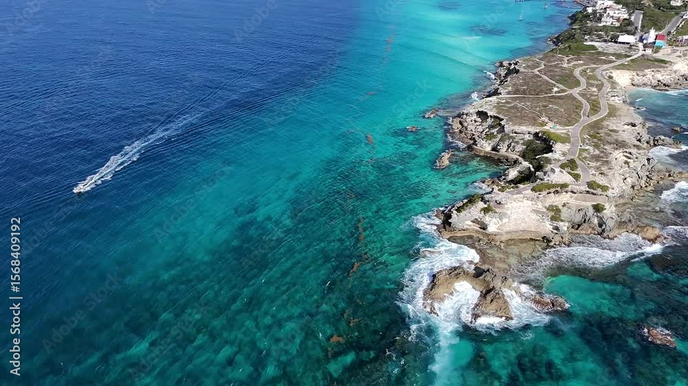 Boat off Punta Sur Isla Mujeres