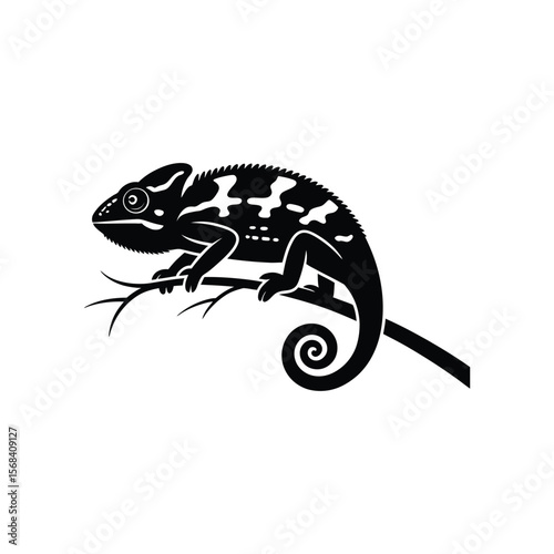 Chameleon vector silhouette