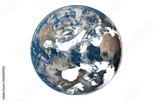 Fototapeta Naklejka Na Ścianę i Meble -  Stylized Earth Globe:  Dramatic Atmospheric Perspective,  Ocean Currents, Cloud Formations,  Global View,  Dark Background.