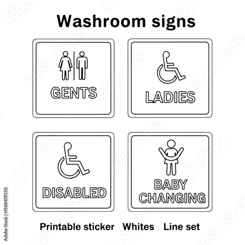 Gents Washroom Signs – Modern Restroom & Toilet Door Sign Set