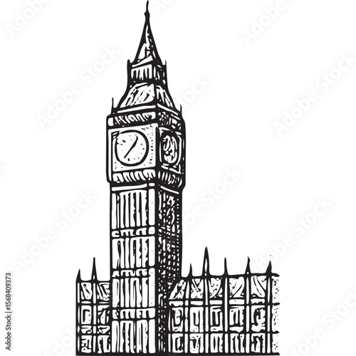 Big Ben Tower Sketch