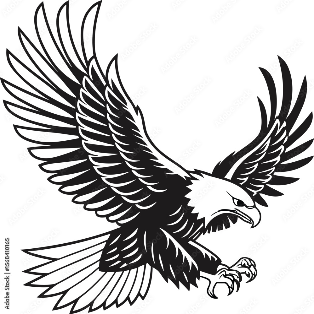 Fototapeta premium Eagle Logo Style Vector Art Silhouette Illustration