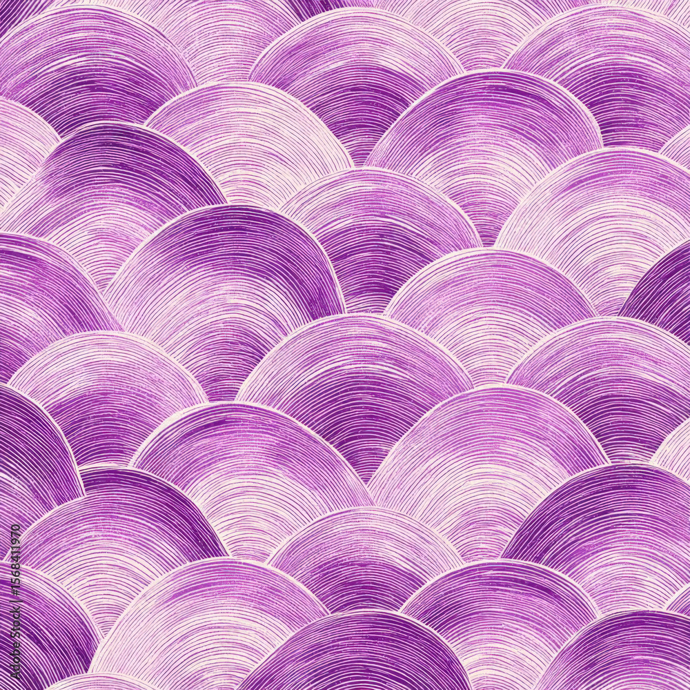 Obraz premium Muted Violet Watercolor Waves Pattern for Seamless Background Design