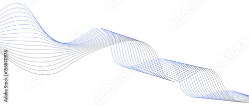 Abstract wave element for design. Digital frequency track equalizer. Stylized line art background. Wave lines smooth flowing dynamic isolated on white background. Technology,  music concept vector bac
