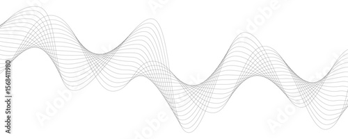 Abstract wave element for design. Digital frequency track equalizer. Stylized line art background. Wave lines smooth flowing dynamic isolated on white background. Technology,  music concept vector bac