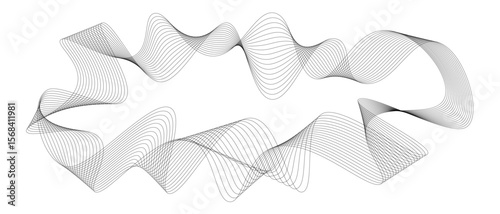 Abstract wave element for design. Digital frequency track equalizer. Stylized line art background. Wave lines smooth flowing dynamic isolated on white background. Technology,  music concept vector bac