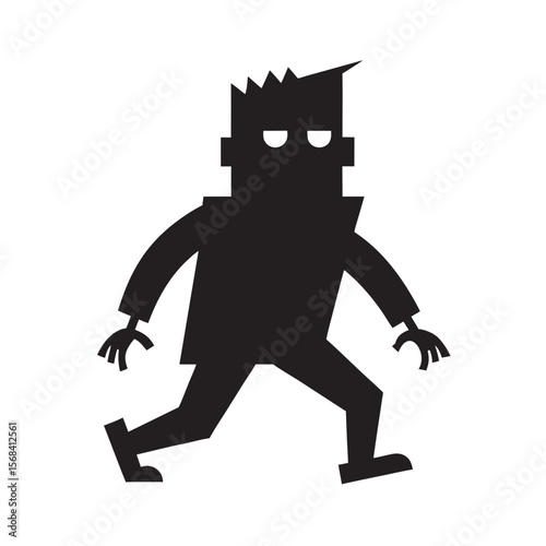 Frankenstein Monster Walking With Arms Out Silhouette