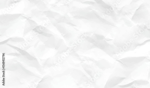 White Paper Texture background. Crumpled white paper abstract shape background with space paper for text. Paper texture background, Crumpled paper. White creased paper.