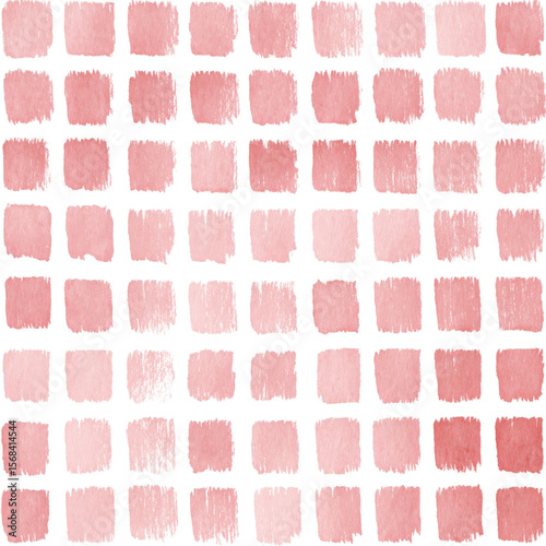 Seamless Pastel Pink Plaid Pattern with Soft Watercolor Lines